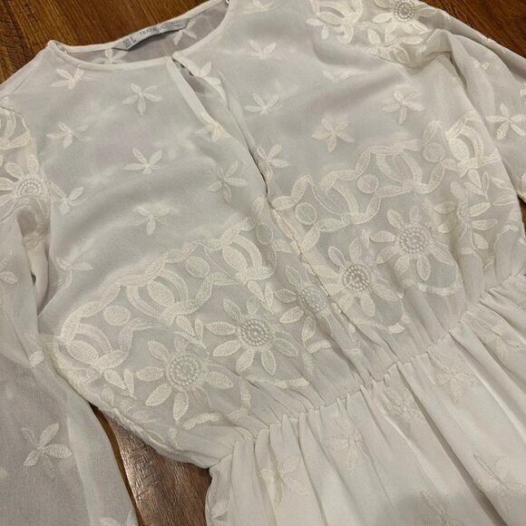 Zara peasant lace Maxi Dress - Picture 2 of 6